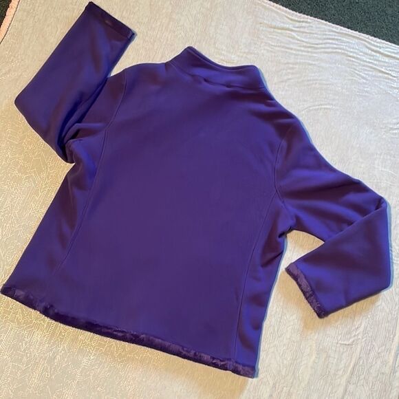 Jane Ashley 1X Indigo blue cozy zip-front jacket Soft & cozy, 27” long, 24.5 pit - Picture 12 of 14